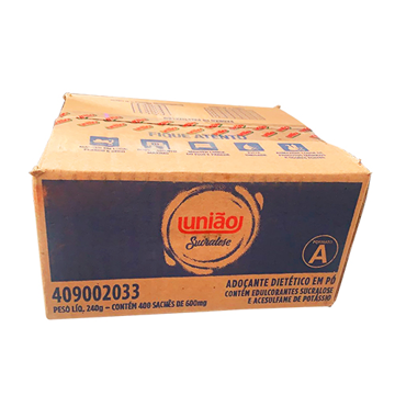 Mostrar detalhes de Adoçante Sucralose Sachê 400x600mg - UNIÃO Imagem de Adoçante Sucralose Sachê 400x600mg - UNIÃO