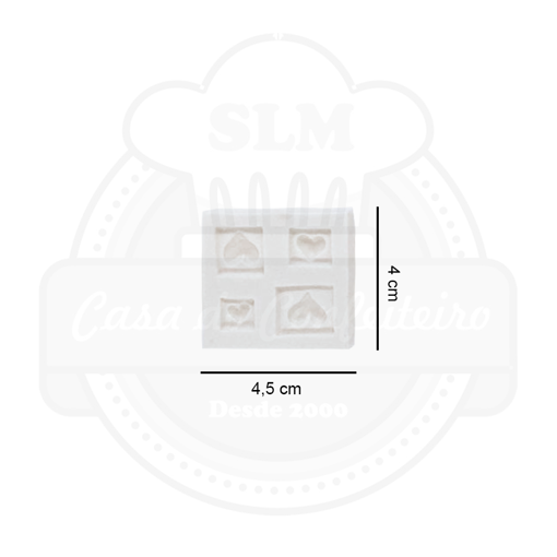 Imagem de Molde de Silicone Coração c/4