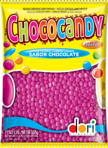 Imagem de Confeitos De Chocolate Chococandy Rosa 350g - DORI