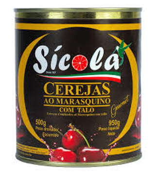 Mostrar detalhes de Cereja ao Marrasquino com Cabo Lata 500g - SICOLA Imagem de Cereja ao Marrasquino com Cabo Lata 500g - SICOLA