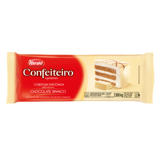 Imagem de Confeiteiro Cobertura Fracionada Chocolate Branco 2,1 Kg - HARALD