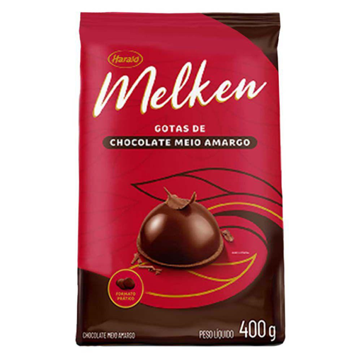 Imagem de Melken Gotas Chocolate Meio Amargo 400g - HARALD