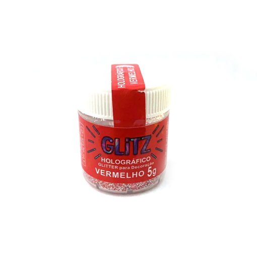 Imagem de Glitter para decoração Holográfico Vermelho 5g - FAB