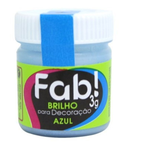 Imagem de Pó para Decoração Brilho Azul 3g - FAB