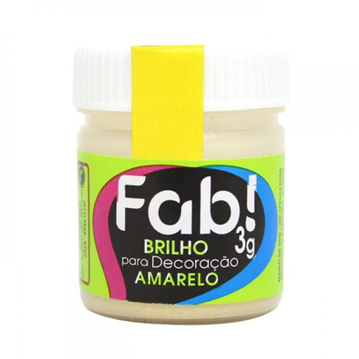 Imagem de Pó para Decoração Brilho Amarelo 3g - FAB