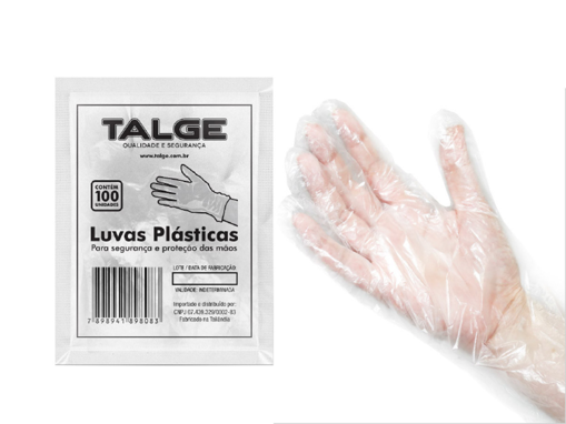 Imagem de Luva Descartável Plastica 100 Und - TALGE