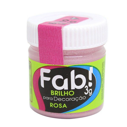 Imagem de Pó para Decoração Brilho Rosa 3g - FAB