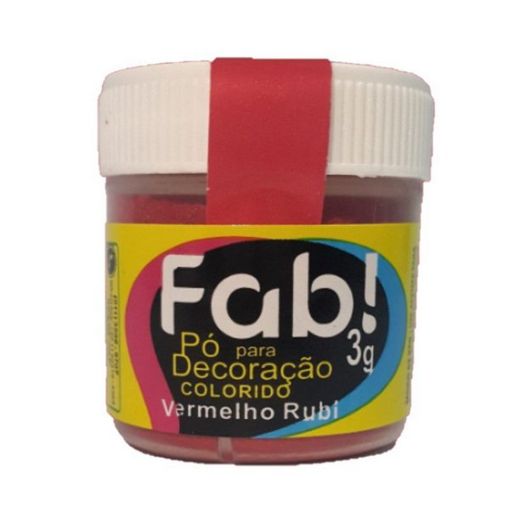 Imagem de Pó para Decoração Vermelho Rubi 3g - FAB