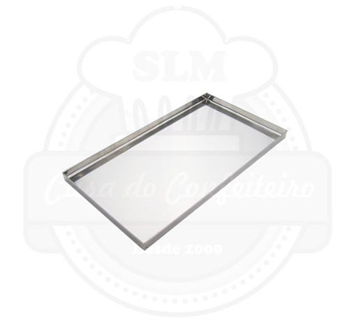 Imagem de Bandeja Inox Lisa 35x25x2cm - DOUPAN