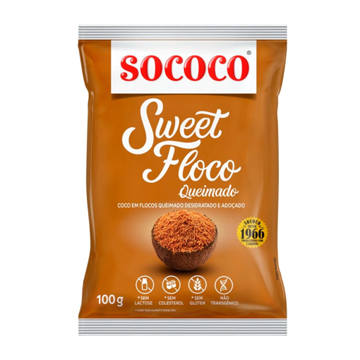 Imagem de Coco Flocos Queimado Integral Desidratado 100g - SOCOCO