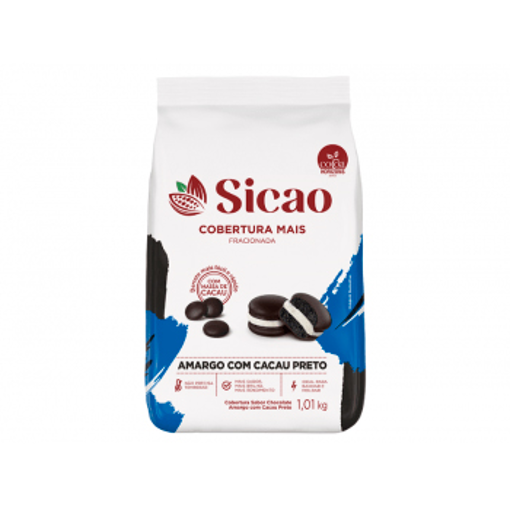 Imagem de Cobertura Frac. Mais Gotas Meio Amargo com Cacau Preto 1,01 Kg 7019130 - SICAO