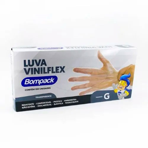 Imagem de Luva Viniflex sem Pó Transparente tam. G 100 Und - BOMPACK