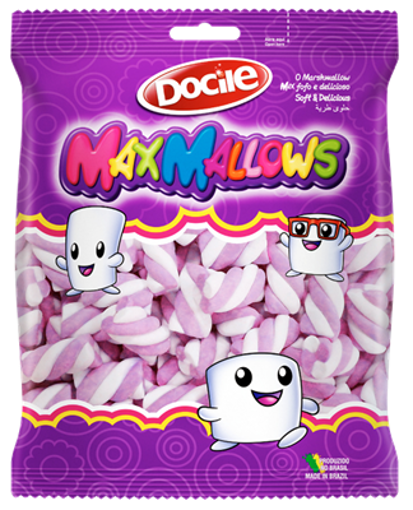 Imagem de Marshmallow Twist Rosa com Branco 250g - DOCILE