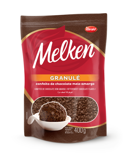 Imagem de Melken Granulé Chocolate Meio Amargo 400g - HARALD