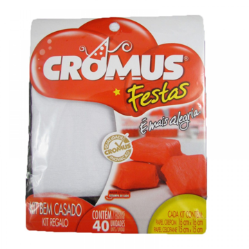 Mostrar detalhes de Kit Bem Casado Crepom e Celofane Branco 40 Und - CROMUS Imagem de Kit Bem Casado Crepom e Celofane Branco 40 Und - CROMUS