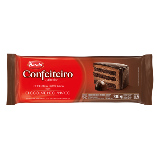 Imagem de Confeiteiro Cobertura Fracionada Meio Amargo 2,1 Kg - HARALD