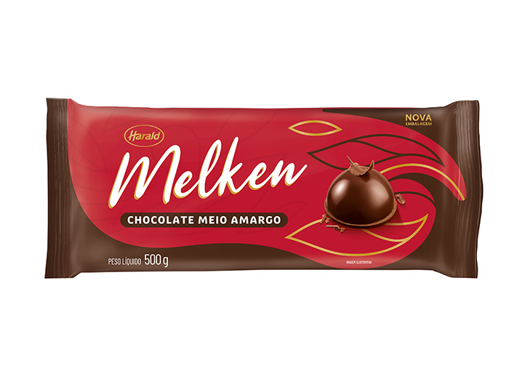 Imagem de Melken Barra Chocolate Meio Amargo 500g - HARALD