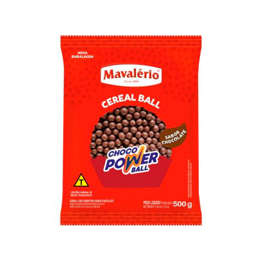 Imagem de Cereal Graúdo Cob.Chocolate Power Ball 500g  - MAVALÉRIO