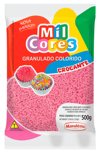 Imagem de Granulado Rosa Crocante 500g - MAVÁLERIO