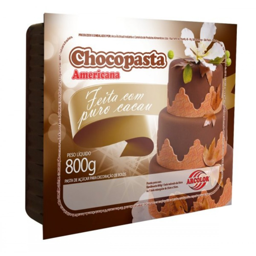 Imagem de Pasta Americana Chocopasta Marrom 800g - ARCOLOR