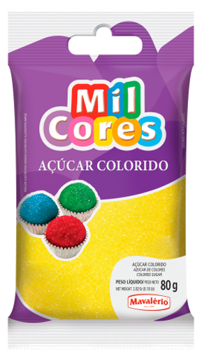 Imagem de Açucar Amarelo Mil Cores 80g - MAVALÉRIO