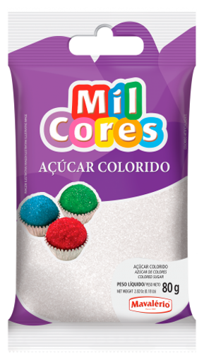 Imagem de Açucar Branco Mil Cores 80g - MAVALÉRIO