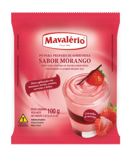 Imagem de Pó para Sobremesas Morango 100g - MAVALÉRIO